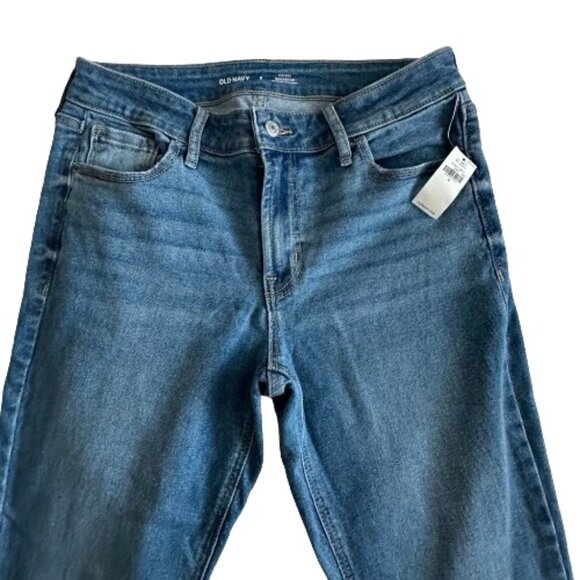 NWT Old Navy Women' Sz 8 Blue Denim Mid-Raise Rockstar Super Skinny Jean Pants - Picture 4 of 16